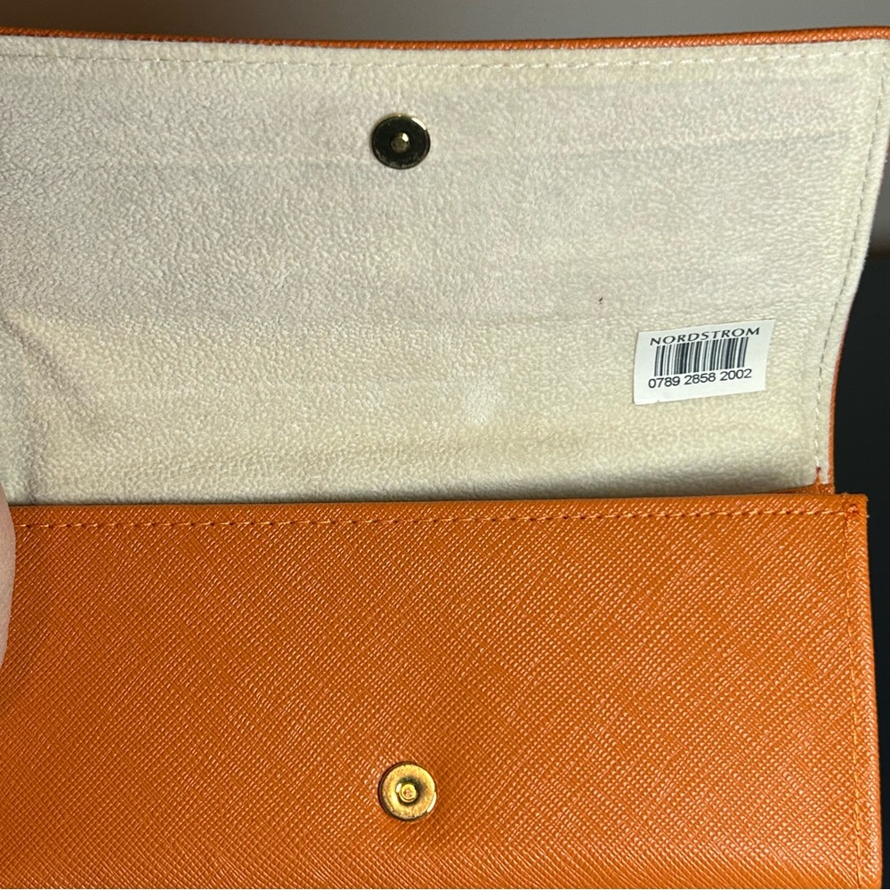 Tory Burch Orange Leather Eyewear Case, Eyeglasses or Sunglasses - Picture 5 of 7
